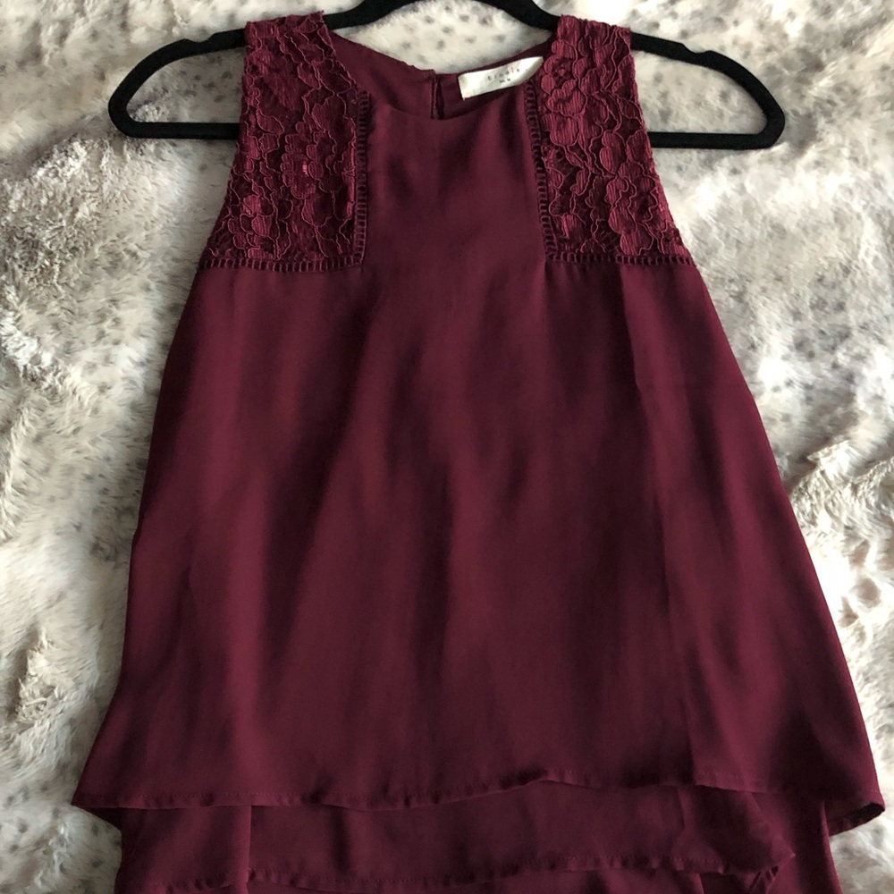 Flowy Maroon Blouse With Embroidered Detail
